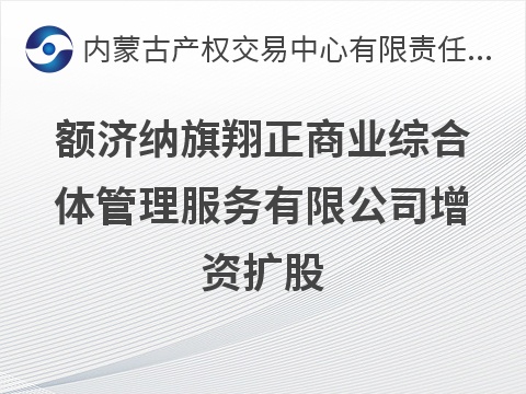 额济纳旗翔正商业综合体管理服务有限公司增资扩股