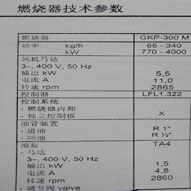 进口奥林牌油/汽两用燃烧器转让公告