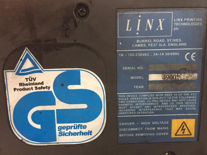 LINX4900喷码机转让公告