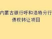 内蒙古洪兴置业有限公司等72户不良债权批量转让