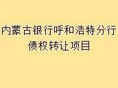 呼和浩特市宏达物资贸易有限公司等14户不良债权批量转让