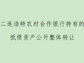 二连浩特农村合作银行持有的抵债资产公开整体转让