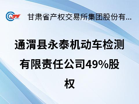 通渭县永泰机动车检测有限责任公司49%股权转让公告(国资监测编号G32024GS1000035)