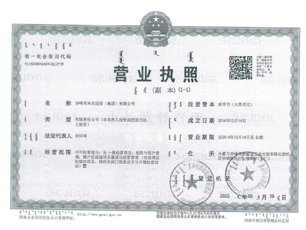 赤峰市兴农投资（集团）有限公司拟择优选择股权投资标的公司项目