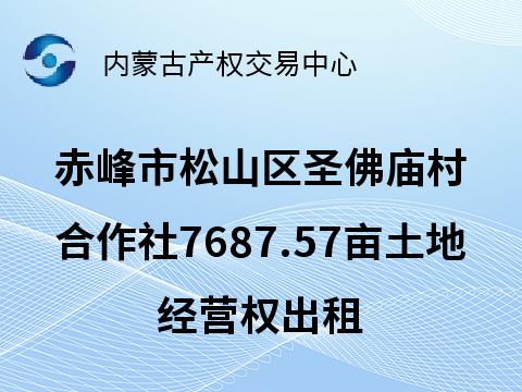 赤峰市松山区大庙镇圣佛庙村股份经济合作社约7687.57亩土地经营权出租（承租期5年，承租底价13453247.50元/5年）