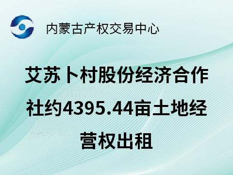 赤峰市松山区大庙镇艾苏卜村股份经济合作社约4395.44亩土地经营权出租（承包期5年，承包底价769,2020.00元/5年）