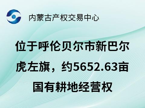 位于呼伦贝尔市新巴尔虎左旗，约5652.63亩国有耕地经营权出租(租期自合同签订之日起至2027年12月31日）