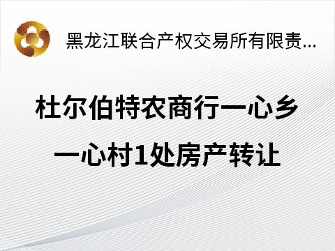 黑龙江杜尔伯特农村商业银行股份有限公司一心乡一心村1处房产转让交易公告(国资监测编号GR2025HL2003397)
