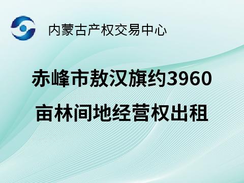 约3960亩林间地经营权出租，位于赤峰市敖汉旗兴隆洼镇，年租金底价396000.00元，租赁期限自2026年1月1日起至2027年12月31日（敖汉旗龙兴农牧业科技发展有限公司）