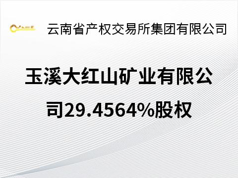 玉溪大红山矿业有限公司29.4564%股权(国资监测编号G32025YN1000009)