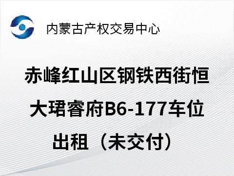 内蒙古赤峰市红山区钢铁西街恒大珺睿府B6-177车位出租（年租金底价3000.00元，租期1年）(国资监测编号GR2025NM1006067)