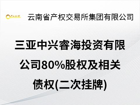 三亚中兴睿海投资有限公司80%股权及相关债权(二次挂牌)