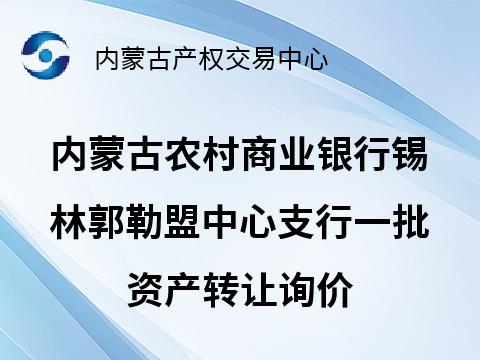 内蒙古农村商业银行锡林郭勒盟中心支行一批资产转让询价