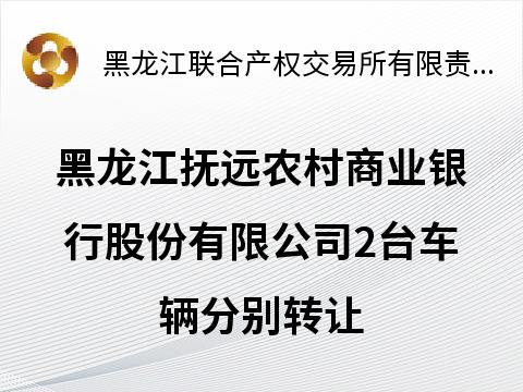黑龙江抚远农村商业银行股份有限公司2台车辆分别转让交易公告