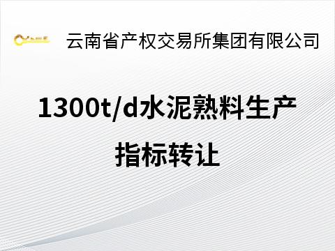 1300t/d水泥熟料生产指标转让(国资监测编号GR2025YN1001339)