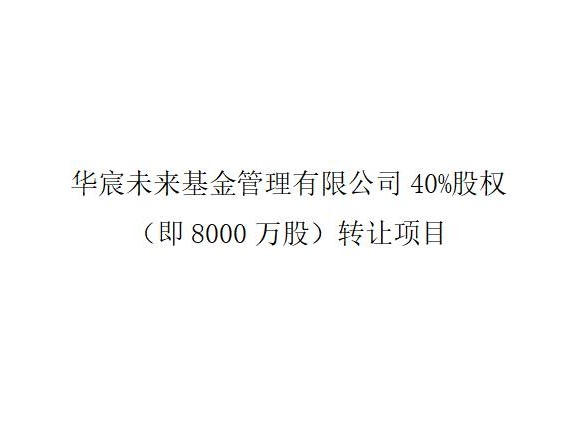 华宸未来基金管理有限公司40%股权（即8000万股）转让项目(二次挂牌)