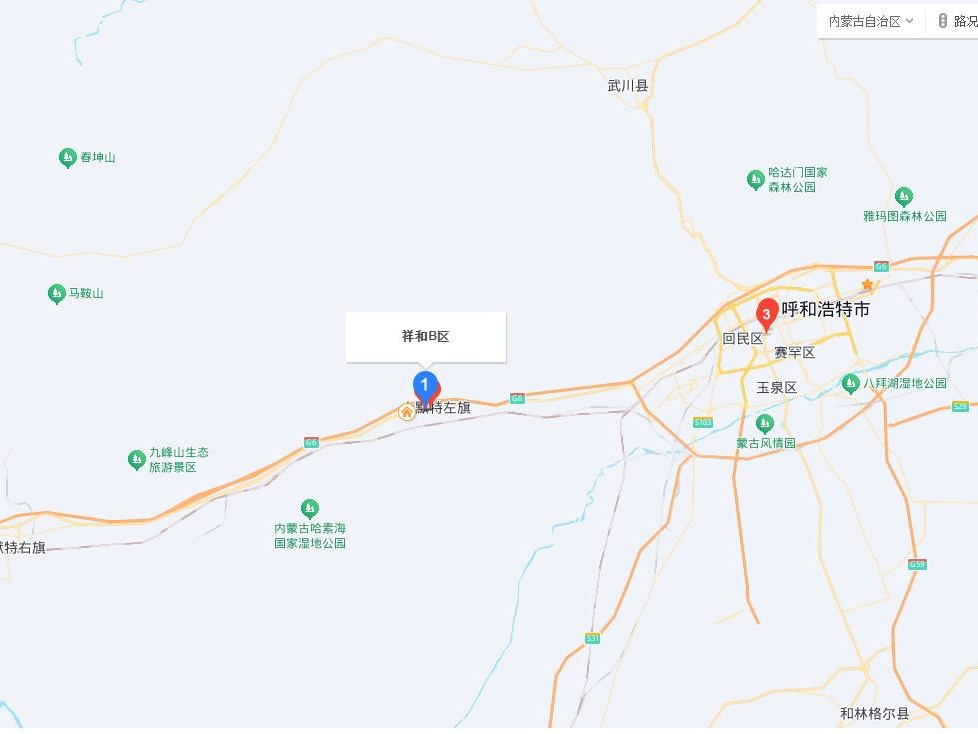 内蒙古自治区呼和浩特市察素齐镇呼包路北祥和B区住宅楼5单元二楼东户询价项目