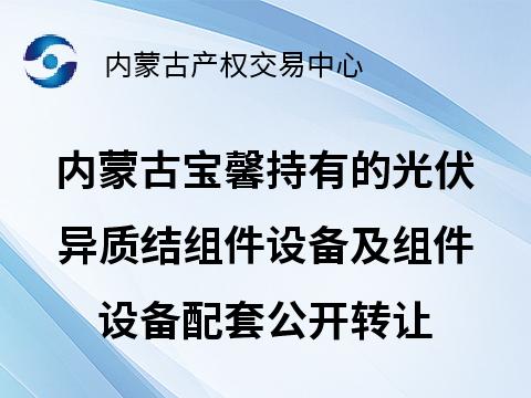 内蒙古宝馨绿能新能源科技有限公司持有的在建的光伏异质结组件设备及组件设备配套的机电辅助设施设备等一批在建工程、机器设备公开转让