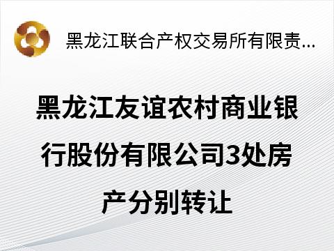 黑龙江友谊农村商业银行股份有限公司3处房产分别转让交易公告
