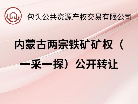 内蒙古两宗铁矿矿权（一采一探）公开转让
