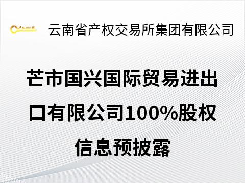 芒市国兴国际贸易进出口有限公司100%股权