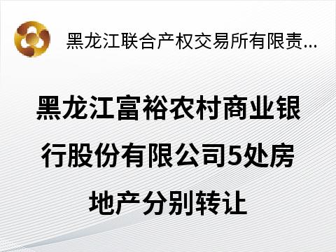 黑龙江富裕农村商业银行股份有限公司5处房地产分别转让交易公告