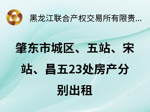 肇东市城区、五站、宋站、昌五23处房产分别出租交易公告