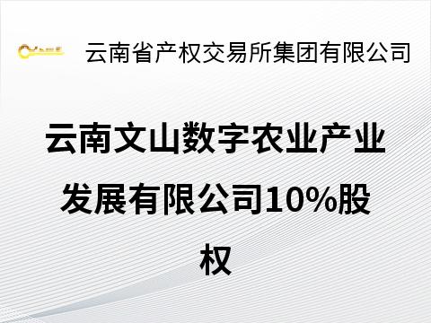 云南文山数字农业产业发展有限公司10%股权(国资监测编号G32026YN1000017)