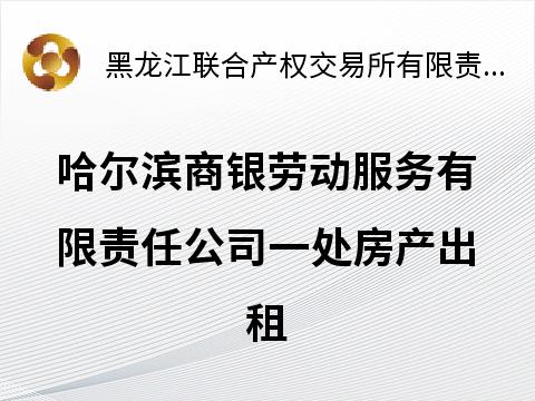 哈尔滨商银劳动服务有限责任公司一处房产出租交易公告(国资监测编号GR2026HL2001591)