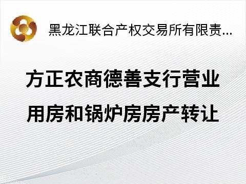黑龙江方正农村商业银行股份有限公司德善支行营业用房、锅炉房房产转让交易公告(国资监测编号GR2026HL2002079)