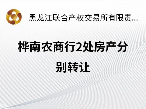 桦南农商行2处房产分别转让交易公告