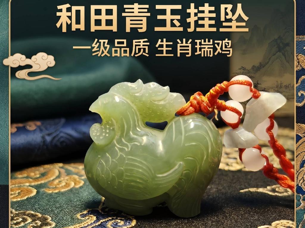 青玉[和田玉]生肖挂坠（品名：鸡）转让公告