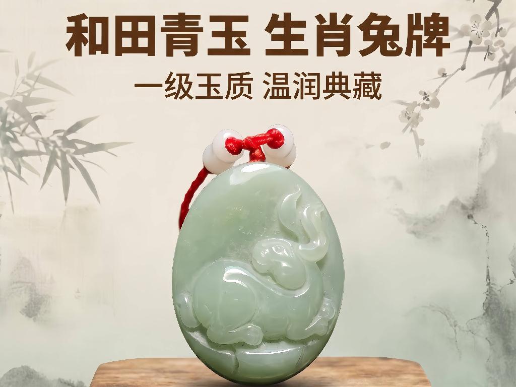 青玉[和田玉]生肖挂牌（品名：兔）转让公告