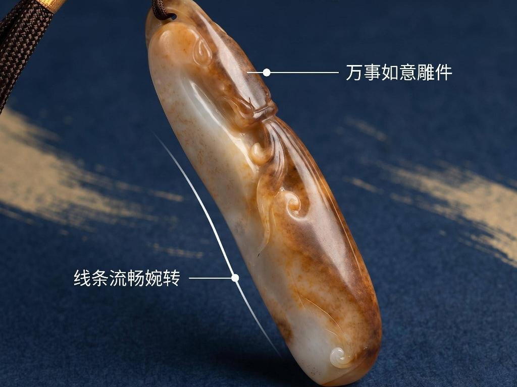 和田玉籽料手把件（青白糖皮)【品名：万事如意】转让公告