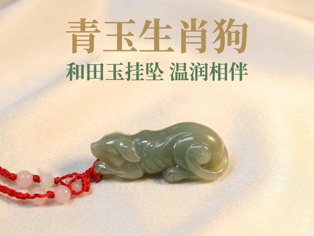 青玉[和田玉]生肖挂坠1批（品名：狗）转让公告