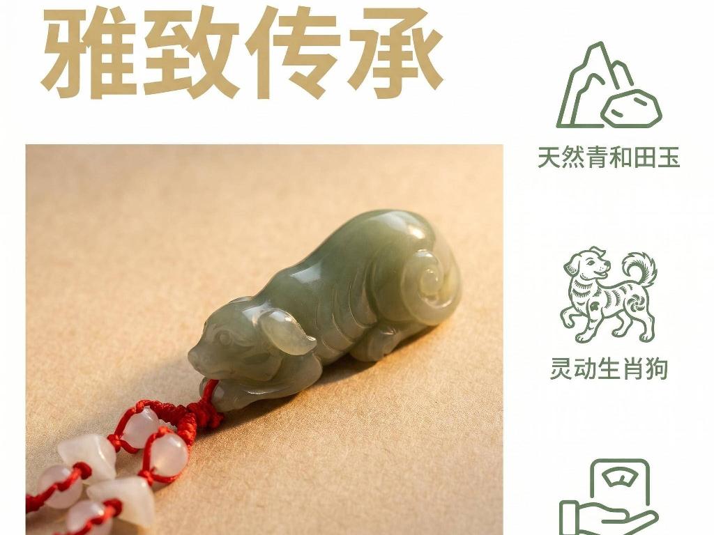 青玉[和田玉]生肖挂坠1批（品名：狗）转让公告