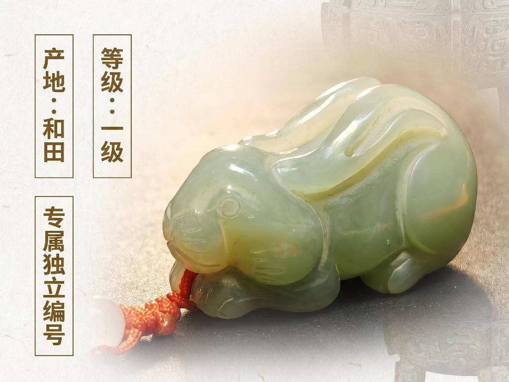 青玉[和田玉]生肖挂坠1批（品名：兔）转让公告