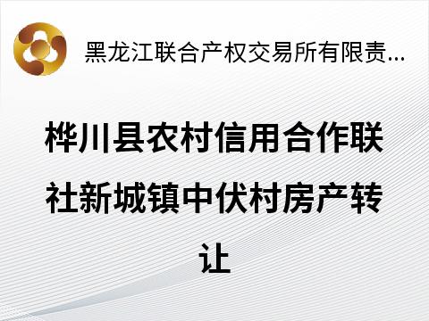桦川县农村信用合作联社新城镇中伏村房产转让交易公告(国资监测编号GR2026HL2002801)