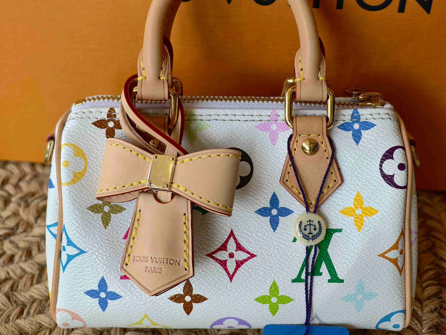 路易威登/Louis Vuitton LV x TM NANO SPEEDY 白三彩！手袋 M13391 Monogram 涂层帆布 10 x 7.5 x 16转让公告