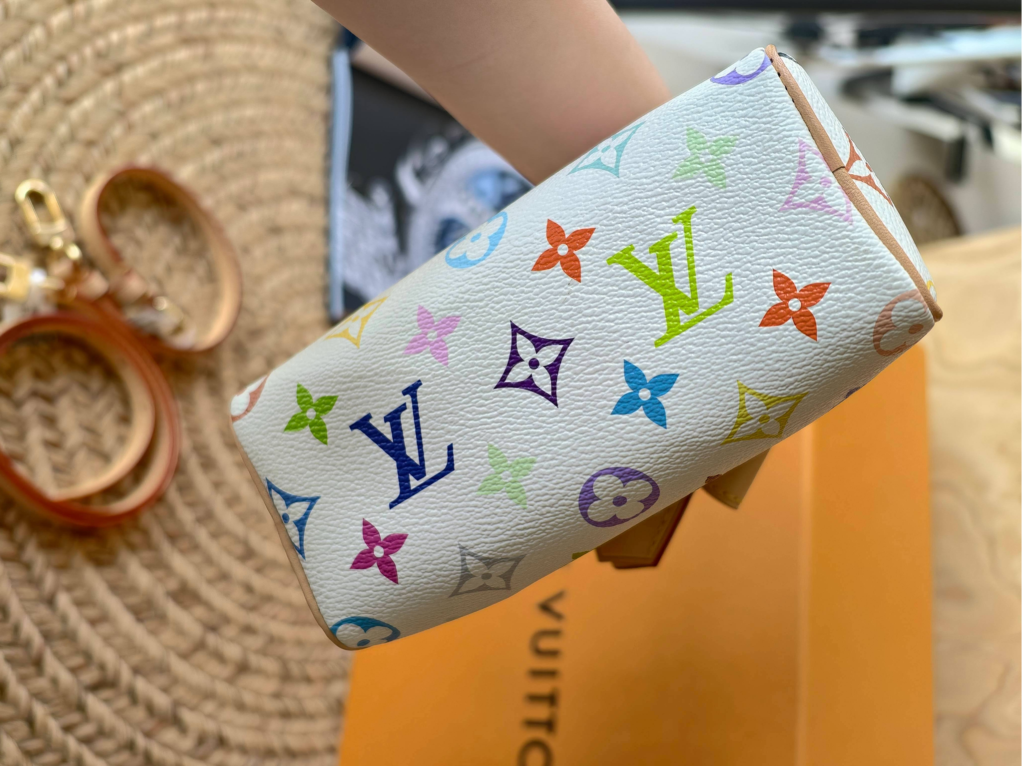 路易威登/Louis Vuitton LV x TM NANO SPEEDY 白三彩！手袋 M13391 Monogram 涂层帆布 10 x 7.5 x 16转让公告