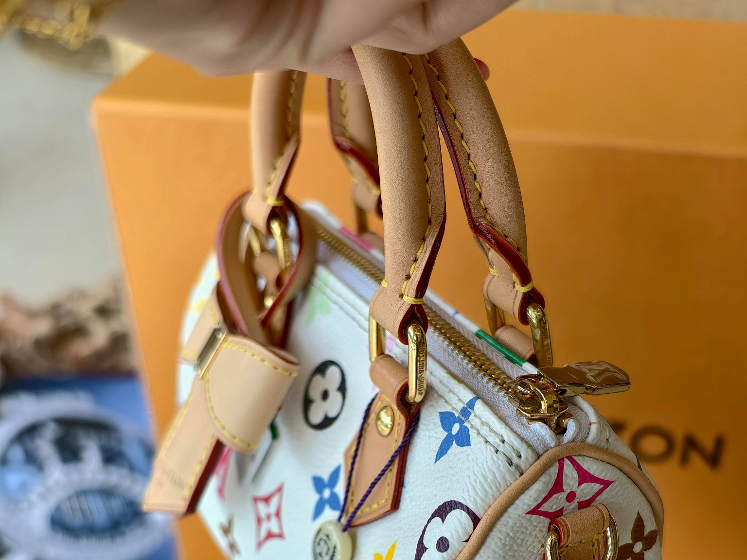 路易威登/Louis Vuitton LV x TM NANO SPEEDY 白三彩！手袋 M13391 Monogram 涂层帆布 10 x 7.5 x 16转让公告