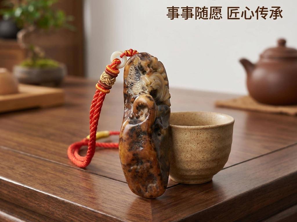 岫玉糖皮籽料手把件【品名：事事遂愿】转让公告