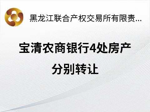 宝清农商银行4处房产分别转让交易公告