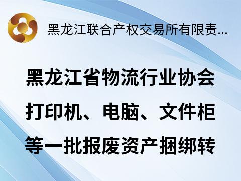 黑龙江省物流行业协会打印机、电脑、文件柜等一批报废资产捆绑转让交易公告(国资监测编号GR2026HL2002853)