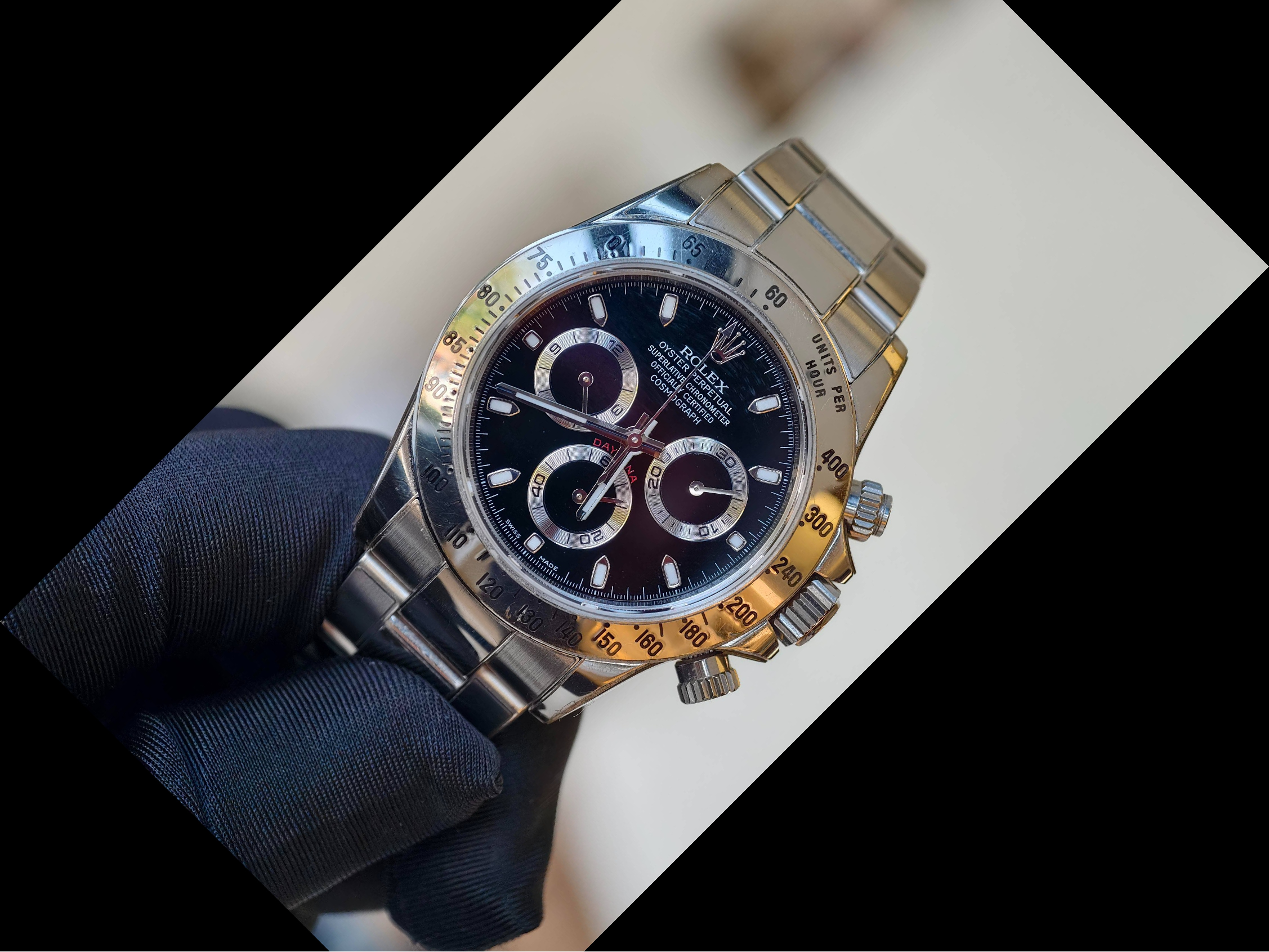 劳力士/Rolex 宇宙计型迪通拿 m116520-0015 自动机械机芯 磨砂扣 全套附件齐全原始品相 904L不锈钢 40贴膜使用 乱码 空白卡 蓝光转让公告