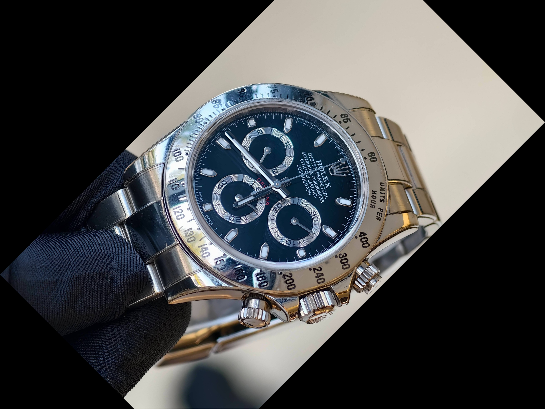 劳力士/Rolex 宇宙计型迪通拿 m116520-0015 自动机械机芯 磨砂扣 全套附件齐全原始品相 904L不锈钢 40贴膜使用 乱码 空白卡 蓝光转让公告