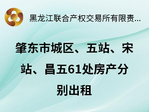 肇东市城区、五站、宋站、昌五61处房产分别出租交易公告