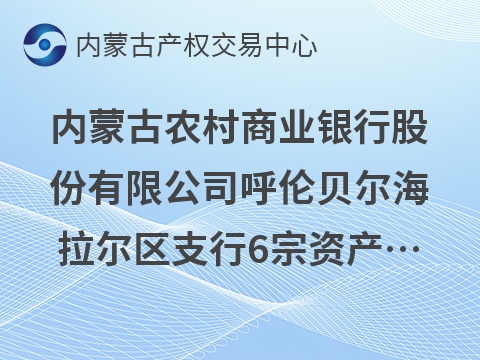 内蒙古农村商业银行股份有限公司呼伦贝尔海拉尔区支行6宗资产转让