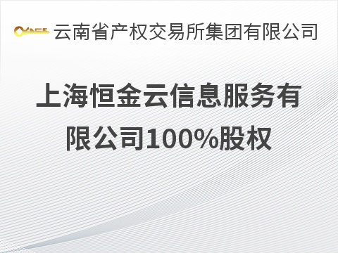 上海恒金云信息服务有限公司100%股权(国资监测编号G32026YN1000003)