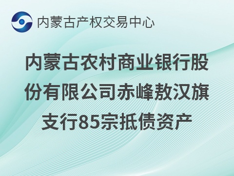 内蒙古农村商业银行股份有限公司赤峰敖汉旗支行85宗抵债资产公开转让市场询价公告